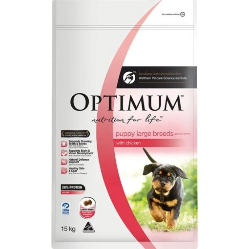 Optimum Chicken Large Breed Puppy Food 15kg -Pet Supply Store 125440 OPT PF LG CHICKEN 15kg 1