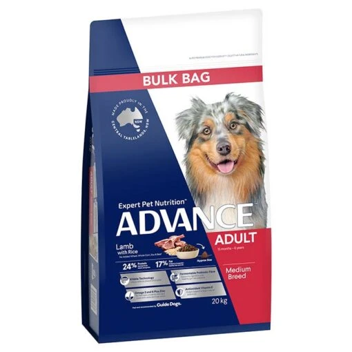 ADVANCE Adult Medium Breed Dry Dog Food Lamb With Rice 20kg -Pet Supply Store 126346 ADV DF ADT LMB 20kg 1