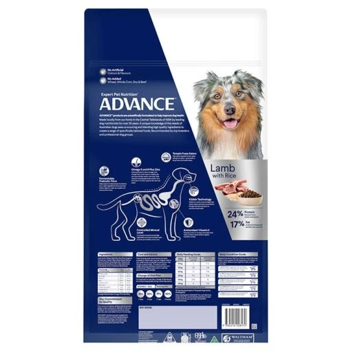 ADVANCE Adult Medium Breed Dry Dog Food Lamb With Rice 20kg -Pet Supply Store 126346 ADV DF ADT LMB 20kg 3