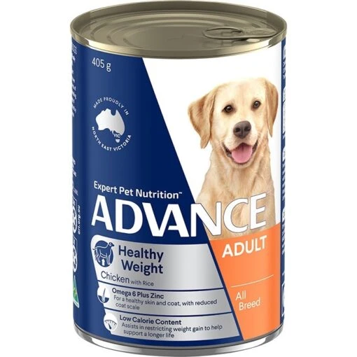 ADVANCE Adult Healthy Weight Wet Dog Food Chicken With Rice 12x405g Cans -Pet Supply Store 126774 113256 9334214017549advance healthy weight wet dog food chicken with rice 405g can 0