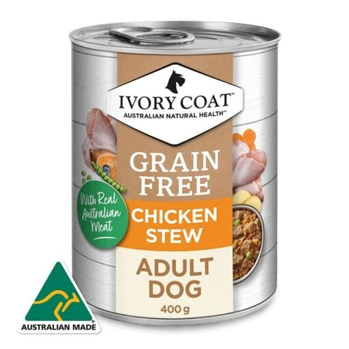 Ivory Coat Grain Free Chicken Adult Dog Can 400gx12 -Pet Supply Store 135778 135775 IC AU 400G ADULT DOG GF CHICKEN STEW 01 MOI