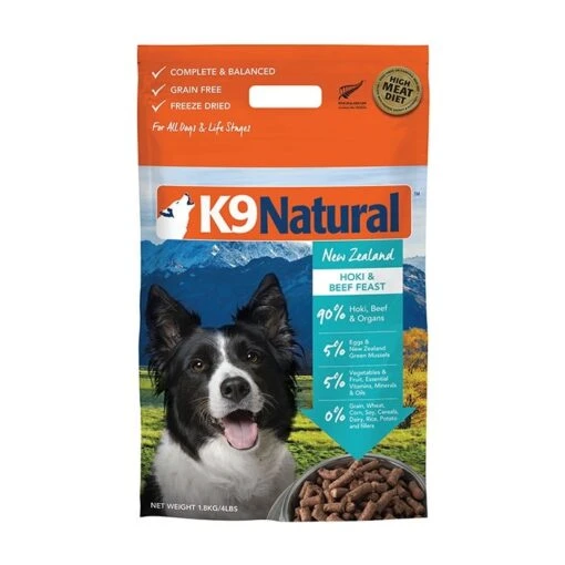 K9 Naturals Freeze Dried Beef & Hoki Adult Dog Food -Pet Supply Store 136810 k9 fd hoki beef 1