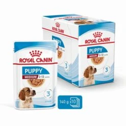 Royal Canin Medium Breed Junior Puppy Pouch 140gx10 -Pet Supply Store 137389 RC PF MEDIUM 140gx10 2