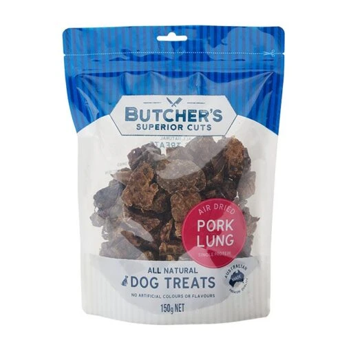 Butcher's Superior Cuts Smoked Pork Lung Dice Dog Treat 150g -Pet Supply Store 138150