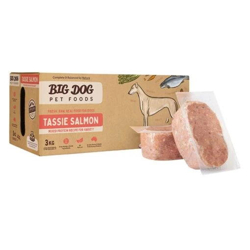 Big Dog Barf Tas Salmon Dog Patties 3kg -Pet Supply Store 138284 BD BARF DF PATTIE TAS SLM 3kg 2