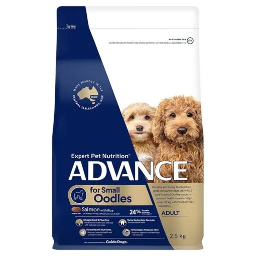 ADVANCE Adult Oodles Small Breed Dry Dog Food Salmon With Rice 2.5kg -Pet Supply Store 139363 advance small oodles dry dog food salmon with rice 2.5kg bag 1