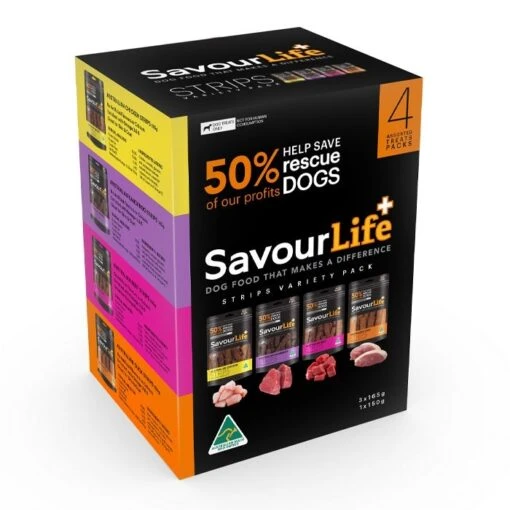 SavourLife Australian Strips Variety Pack Dog Treat 645g -Pet Supply Store 140413 savourlife strips variety pack 660g