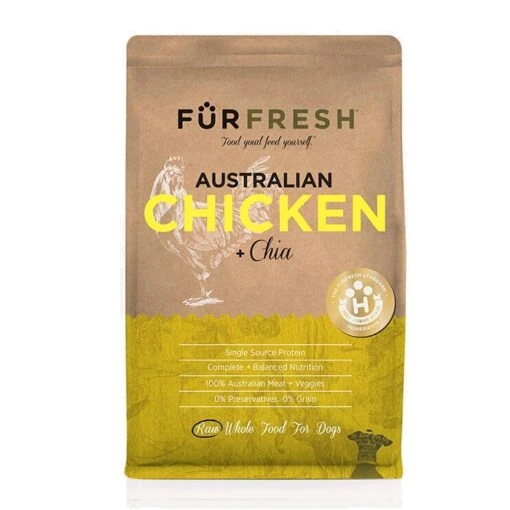 FurFresh Freeze Dried Chicken Adult Dog Food -Pet Supply Store 140764 140761 balanced raw dog food bag mock up new chicken 1