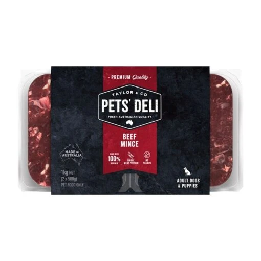 Pets Deli Premium Beef Fresh Dog Mince 1kg -Pet Supply Store 140871 140879 1kg beef hr f