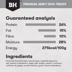 Black Hawk Dog Treats - Beef Jerky Sticks 100g -Pet Supply Store 141524 bht101 black hawk beef jerky sticks nutrition