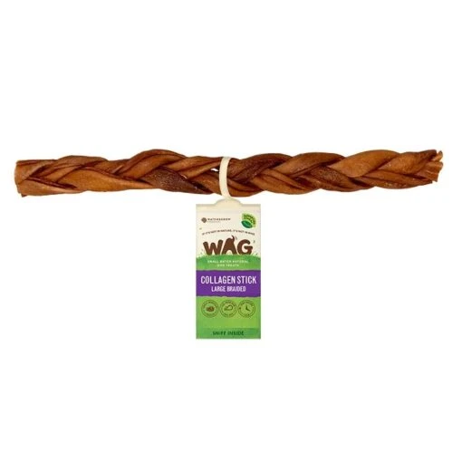 Watch & Grow Braided Collagen Stick Dog Treat L -Pet Supply Store 141541 collagen braided stick large