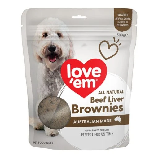 Love Em Beef Liver Brownie Dog Treat 500g -Pet Supply Store 141651 BROWNIE 500g 4141651 BROWNIE 500g 4