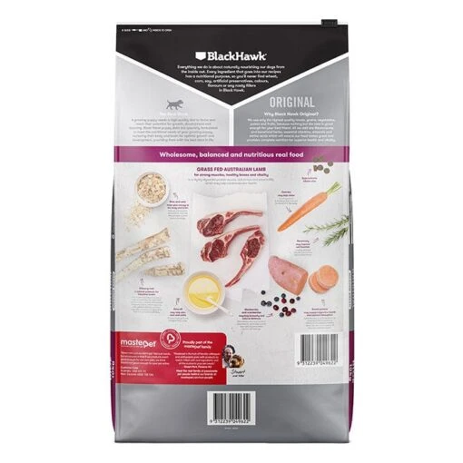 Black Hawk Lamb & Rice Medium Puppy Food -Pet Supply Store 141733 Original Puppy Med Lamb Rice 10kg Back 4000x4000 9dc01679dc0167 1