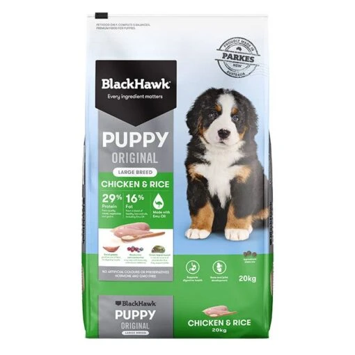 Black Hawk Chicken & Rice Large Puppy Food 20kg -Pet Supply Store 141743 Original Puppy Lrg Chicken Rice 20kg Front 4000x4000 c38c18a 11