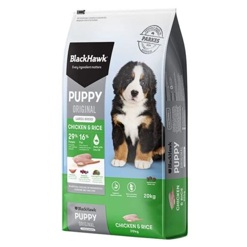 Black Hawk Chicken & Rice Large Puppy Food 20kg -Pet Supply Store 141743 Original Puppy Lrg Chicken Rice 20kg FrontLeft 4000x4000 c38c18ac38c18a