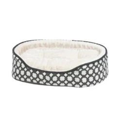 All Day Orthopaedic Oval Dog Basket Cream Grey Small 61x46cm -Pet Supply Store 142311 all day orthopaedic oval dog basket cream 3