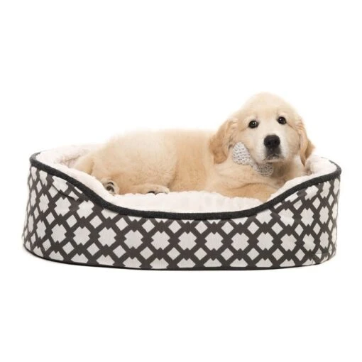 All Day Orthopaedic Oval Dog Basket Cream Grey Small 61x46cm -Pet Supply Store 142311 all day orthopaedic oval dog basket cream 4