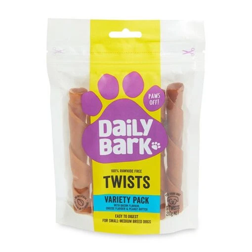 Daily Bark Variety Rawhide Free Twists Dog Treat 6PK -Pet Supply Store 142894 Dog Treats Daily Bark Variety Rawhide Free Twists Dog Treat 6PK 1 1