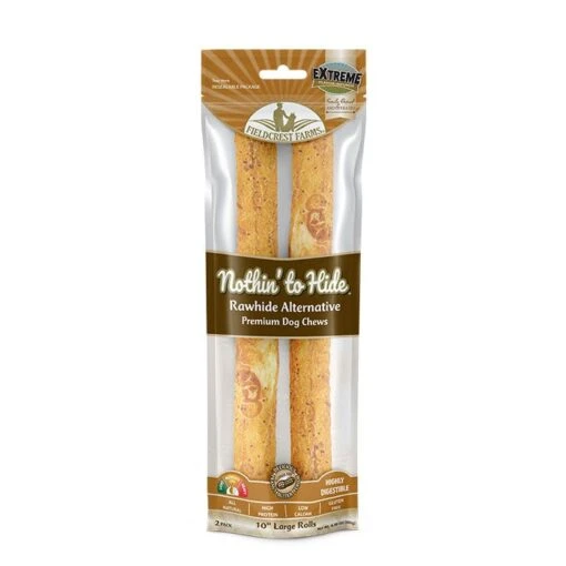 Nothin To Hide Peanut Butter Roll Dog Treat -Pet Supply Store 142943 AG876 Nothin to Hide Large Roll 10 inch 2pk Peanut Butter Front 1