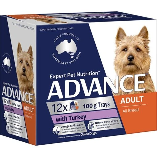 ADVANCE Adult All Breed Wet Dog Food With Turkey 12x100g Trays -Pet Supply Store 143157 Adult Turkey 1