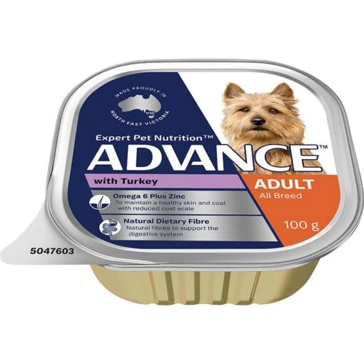 ADVANCE Adult All Breed Wet Dog Food With Turkey 12x100g Trays -Pet Supply Store 143157 Adult Turkey 4