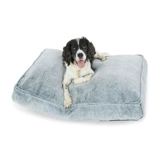 All Day Two Tone Faux Fur Dog Pillow Bed Charcoal -Pet Supply Store 144224 Dog Bedding All Day Two Tone Faux Fur Dog Pillow Bed Charcoal M