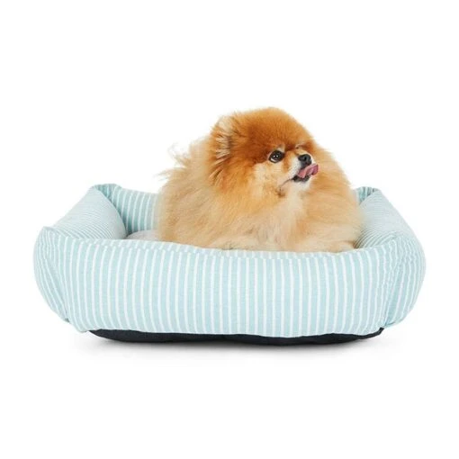 All Day Stripe Bolster Dog Basket Mint 60x50x180cm -Pet Supply Store 144236 Dog Bedding All Day Stripe Bolster Dog Basket Mint S