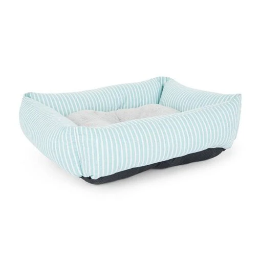 All Day Stripe Bolster Dog Basket Mint 60x50x180cm -Pet Supply Store 144236 Dog Bedding All Day Stripe Bolster Dog Basket Mint S