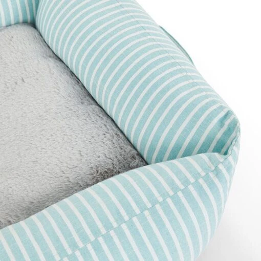 All Day Stripe Bolster Dog Basket Mint 60x50x180cm -Pet Supply Store 144236 Dog Bedding All Day Stripe Bolster Dog Basket Mint S