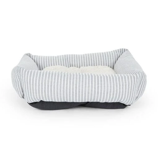 All Day Stripe Bolster Dog Basket Grey 60x50x180cm -Pet Supply Store 144237 Dog Bedding All Day Stripe Bolster Dog Basket Grey S