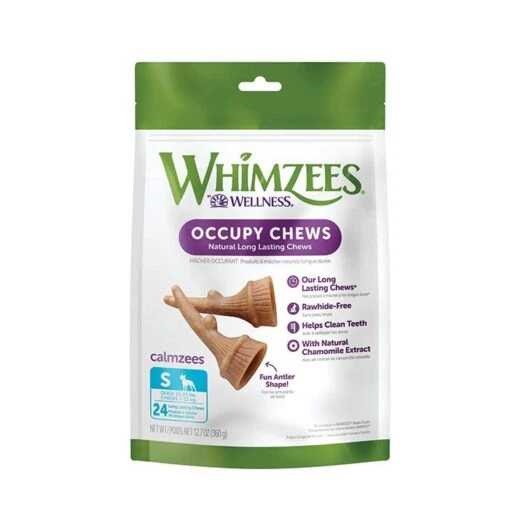 Whimzees Calmzees Antlers Dog Treat Value Bag -Pet Supply Store 144417 WHZ352 Small Antler VB Front 1