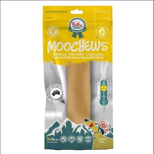 Pooch Treats Moo Chew Cheese Dog Treat LF Milk Block L-1PK -Pet Supply Store 144935 Pooch Moochew Large Cheese Front