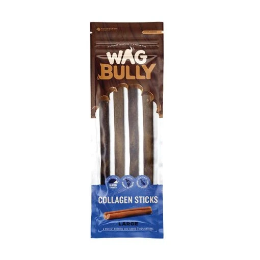 WAG Collagen Stick Dog Treat Large -Pet Supply Store 144983 Bully Collagen Large 4pk 1 1