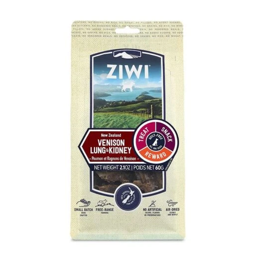 Ziwi Peak Venison Lung & Kidney Dog Treat 60g -Pet Supply Store 145150 Venison Lung Kidney Front On