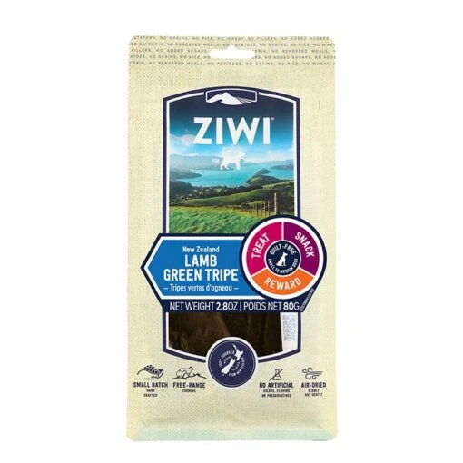 Ziwi Peak Lamb Green Tripe Dog Treat 80g -Pet Supply Store 145151 Ziwi Treats Dog Lamb Green Tripe Front