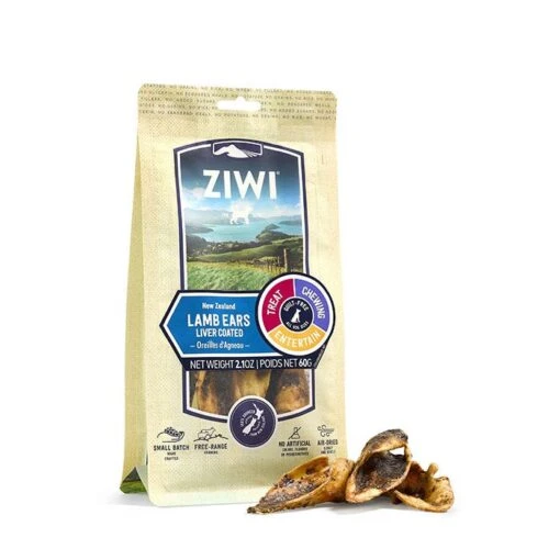 Ziwi Peak Lamb Ears Liver Coated Dog Treat 60g -Pet Supply Store 145153 Lamb Ears PRODUCT BAG