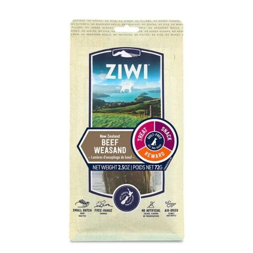 Ziwi Peak Beef Weasand Dog Treat 72g -Pet Supply Store 145154 Ziwi Chews Dog Beef Weasand Front