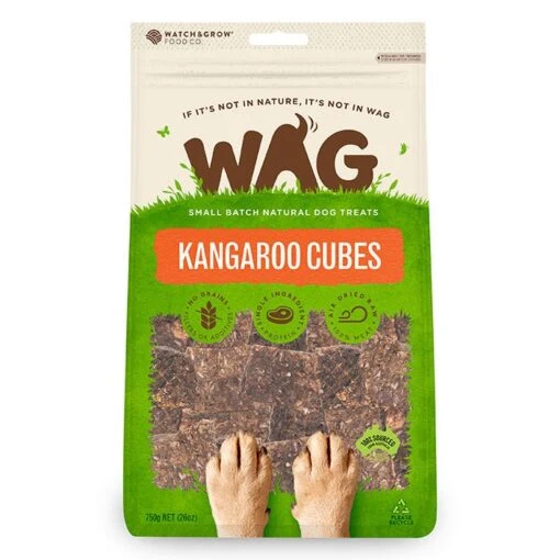 WAG Kangaroo Cubes Dog Treat 750g -Pet Supply Store 145634 750g kangaroo cubes 1