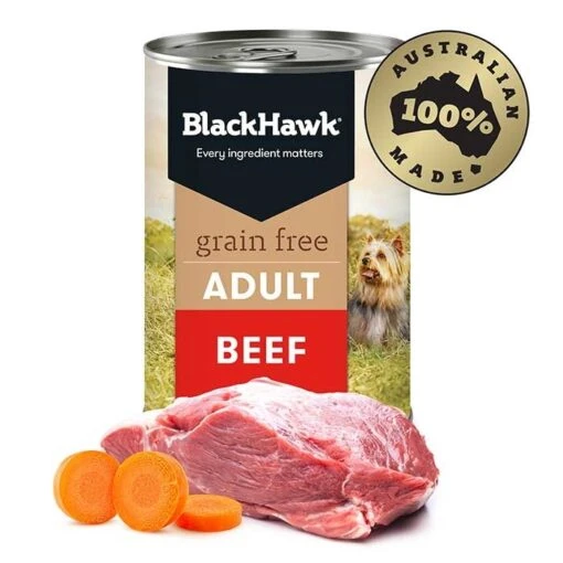 Black Hawk Grain Free Holistic Dog Food Beef 12 X 400g -Pet Supply Store 24002 132821 132818 bhc400 grain free wet adult beef final 20200528 01 google hero 400g 2 1