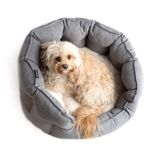 La Doggie Vita High Side Shell Dog Basket Grey Medium -Pet Supply Store 27205 135549 1 n la doggie vita high side shell dog basket grey medium 3 1 1