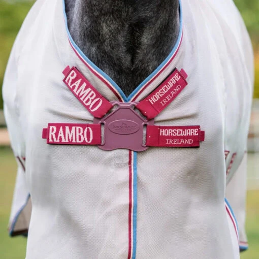 Horseware Ireland HORSEWARE - RAMBO PROTECTOR DISC CLOSURE OATMEAL/CHERRY -Pet Supply Store 467268 1600 auto