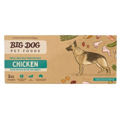 Big Dog Barf Chicken Dog Patties 3kg -Pet Supply Store 501057 BD BARF DF PATTIE CHICK 3kg 1