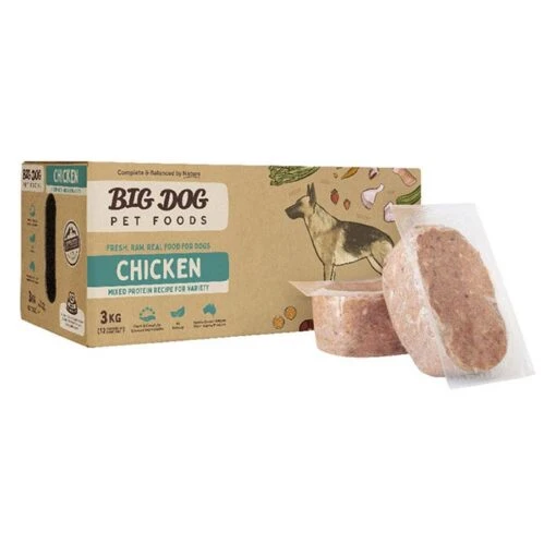 Big Dog Barf Chicken Dog Patties 3kg -Pet Supply Store 501057 BD BARF DF PATTIE CHICK 3kg 2