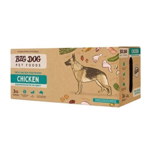 Big Dog Barf Chicken Dog Patties 3kg -Pet Supply Store 501057 BD BARF DF PATTIE CHICK 3kg 4