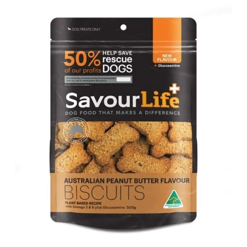 Savourlife Peanut Butter Biscuits Dog Treat 500g -Pet Supply Store 508008 peanut butter biscuits 500g render front