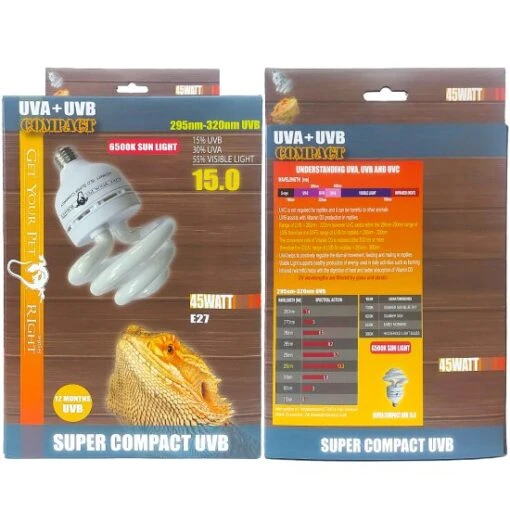 GYPR UVA+UVB Super Compact Lamp 45W UVB15.0 -Pet Supply Store