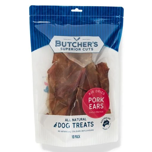 Butcher's Superior Cuts Pork Ear Dog Treat -Pet Supply Store Dog 123904 BSC Pork Ears 10pk 110pk 1 1