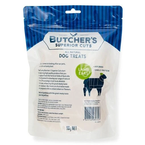 Butcher's Superior Cuts Lamb Ear Dog Treat 90g -Pet Supply Store Dog 136378 BSC Lamb Ears 90g 290g 2