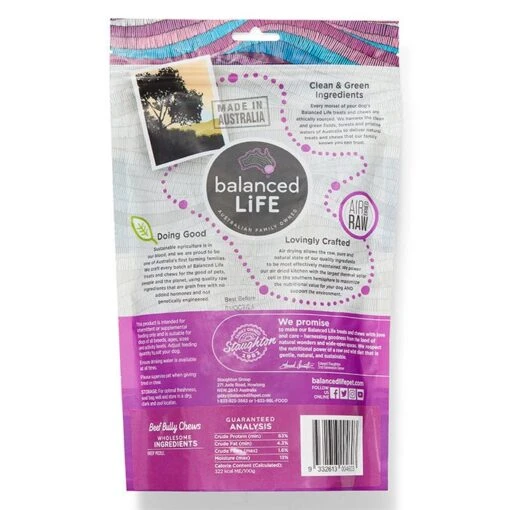 Balanced Life Bully Chews Dog Treat 200g -Pet Supply Store Dog 141518 Balanced Life Australian Made 200g Bully Chews Exclusive To Petbarn 2Petbarn 2