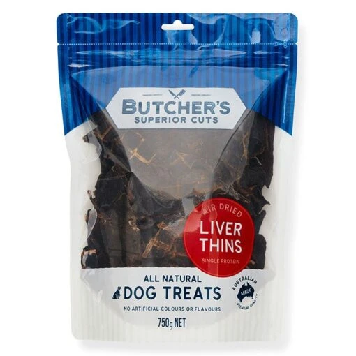 Butcher's Superior Cuts Beef Liver Thins Dog Treat -Pet Supply Store Dog 142259 BSC Liver Thins 750g 1750g 1 1